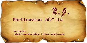 Martinovics Júlia névjegykártya