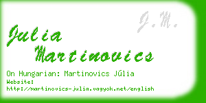 julia martinovics business card