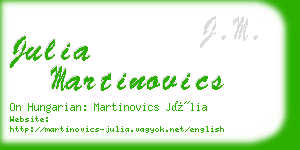 julia martinovics business card